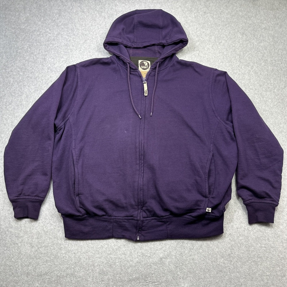 Berne Hoodie Women XL Purple Full Zip Thermal Hood Sweatshirt Outdoor Workwear